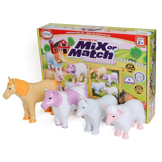 Popular Playthings&#xAE; Magnetic Mix or Match&#xAE; Pastel Farm Animals Play Set